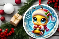 Round Christmas Ornament Sublimation|Clipart Product Image 2