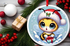 Round Christmass Ornament PNG Product Image 2