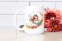 Fairy Tumbling with Flower Petals Clipart Product Image 2