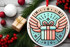 Round Christmas Ornament Sublimation|Clipart Product Image 2