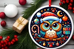 Round Christmas Ornament Sublimation|Clipart Product Image 1