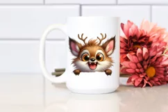 Watercolor Peek-a-Boo Deer | Sublimation | Clipart Product Image 2