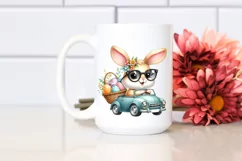 Easter Bunny Egg Flower, Clipart |T-shirt, Mug PNG Product Image 2