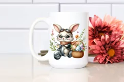 Easter Bunny Egg Flower, Clipart |T-shirt, Mug PNG Product Image 2