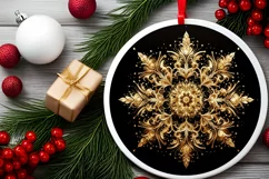 Snow Flake Christmas Round Cute Ornament Sublimation Product Image 1