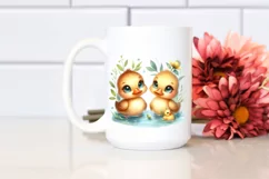 Ducklings in a Pond |T-shirt, Mug PNG Product Image 2