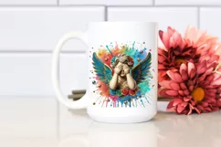 Cupid Angel Of Love Gesture Watercolor Florals Clipart Product Image 3