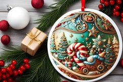 Christmas Round Cute Ornament Sublimation Product Image 1