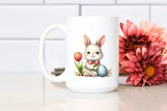 Easter Bunny Egg Flower, Clipart |T-shirt, Mug PNG Product Image 3