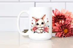 Easter Bunny Roses Butterfly , Clipart |T-shirt, Mug PNG Product Image 3