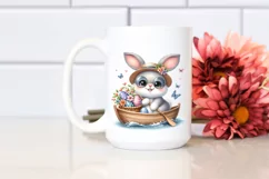 Easter Bunny Egg Flower, Clipart |T-shirt, Mug PNG Product Image 2