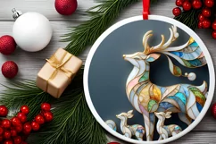 Christmas Round Cute Penguin Ornament Sublimation Product Image 2