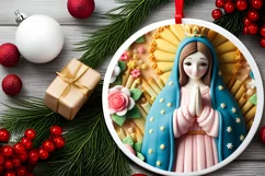 Christmas Round Snow Man Animal Ornament Sublimation Product Image 1