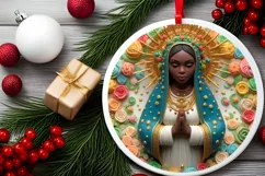 Christmas Round Ornament Sublimation Product Image 1