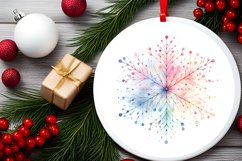 Snow Flake Christmas Round Cute Ornament Sublimation Product Image 1