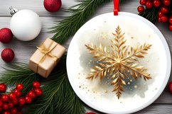 Snow Flake Christmas Round Cute Ornament Sublimation Product Image 1