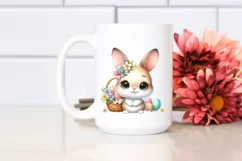 Easter Bunny Egg Flower, Clipart |T-shirt, Mug PNG Product Image 2