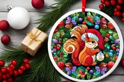 Stained Glass Christmas Round Ornament Sublimation Product Image 1