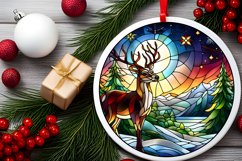Stained Glass Christmas Round Ornament Sublimation Product Image 2