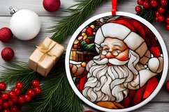 Stained Glass Christmas Round Ornament Sublimation Product Image 1