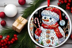 Stained Glass Christmas Round Ornament Sublimation Product Image 1