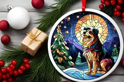 Stained Glass Christmas Round Ornament Sublimation Product Image 2