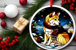 Stained Glass Christmas Round Ornament Sublimation Product Image 1
