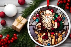 Stained Glass Christmas Round Ornament Sublimation Product Image 1