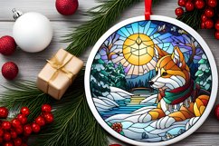 Stained Glass Christmas Round Ornament Sublimation Product Image 1
