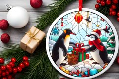 Stained Glass Christmas Round Ornament Sublimation Product Image 1