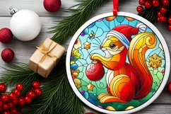 Stained Glass Christmas Round Ornament Sublimation Product Image 1