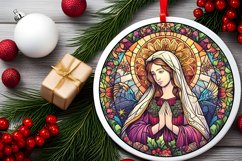 Stained Glass Christmas Round Ornament Sublimation Product Image 1