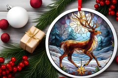 Stained Glass Christmas Round Ornament Sublimation Product Image 1