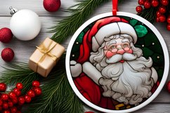 Stained Glass Christmas Round Ornament Sublimation Product Image 1