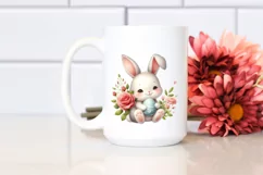 Easter Bunny Egg Flower, Clipart |T-shirt, Mug PNG Product Image 2