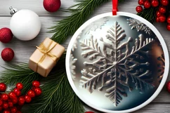 Christmas Round Cute Ornament Sublimation Product Image 1