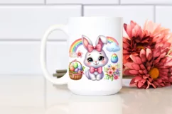 Easter Bunny Egg Flower, Clipart |T-shirt, Mug PNG Product Image 1