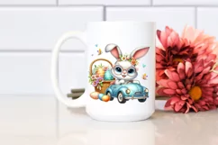 Easter Bunny Egg Flower, Clipart |T-shirt, Mug PNG Product Image 2