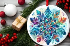 Christmas Round Cute Ornament Sublimation Product Image 1