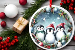 Round Christmass Ornament Sublimation|Clipart Product Image 2