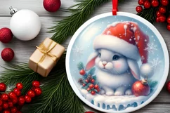 Bunny Santa Winter Watercolor PNG Product Image 2
