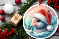 Winter Bunny Portrait Sublimation PNG Product Image 2
