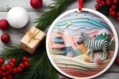 Round Christmas Ornament Sublimation|Clipart Product Image 1