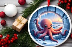 Icy Wall Round Bottom Ornament Sublimation PNG Product Image 2