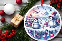 Round Christmass Ornament Sublimation|Clipart Product Image 2