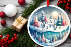 Round Christmass Ornament Sublimation|Clipart Product Image 2