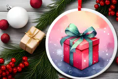 Round Christmass Ornament Sublimation|Clipart Product Image 2