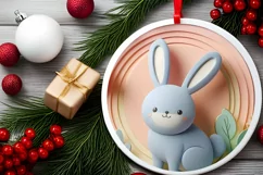 Round Christmas Ornament Sublimation|Clipart Product Image 2