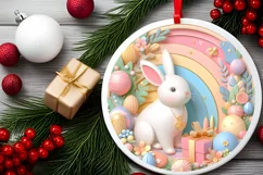 Round Christmas Ornament Sublimation|Clipart Product Image 2