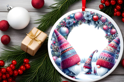 Round Christmass Ornament Sublimation|Clipart Product Image 2